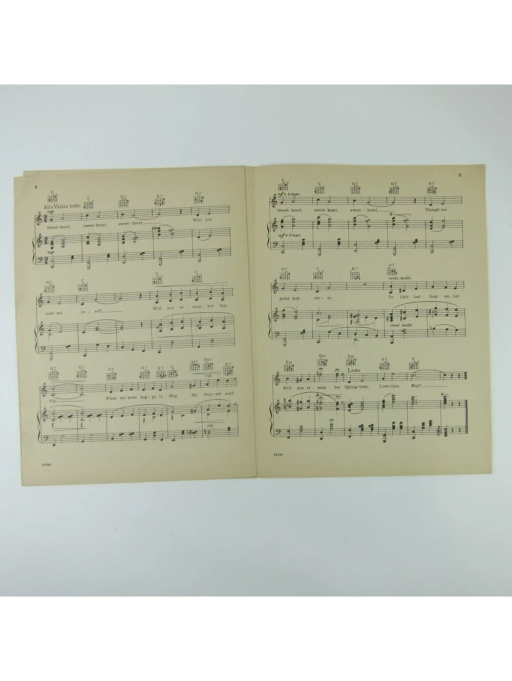 Sheet Music Will You Remember Maytime Jeanette McDonald Nelson Eddy Vintage 1937
